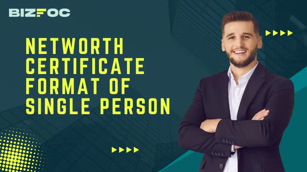 Networth Certificate format of single person